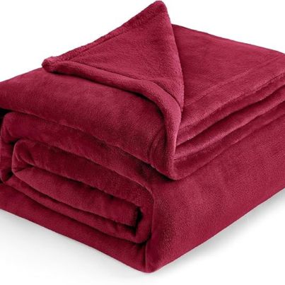 Flannel Fleece Luxury Blanket Red Queen(90_x90_) Size